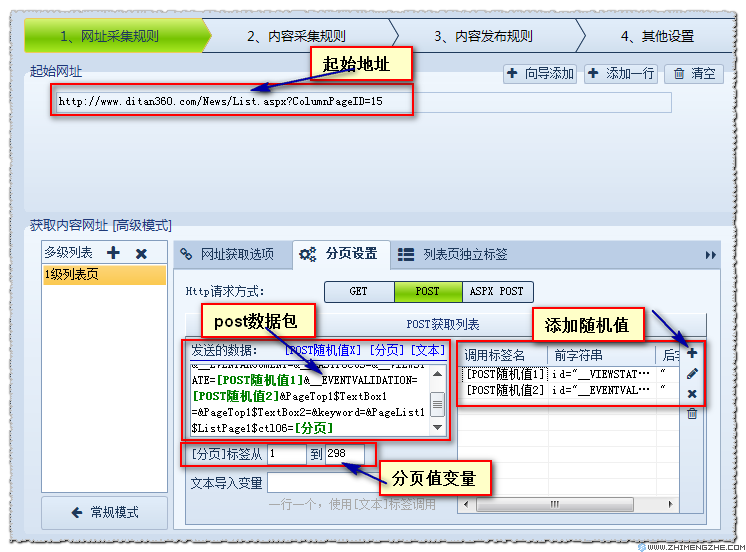 火车头POST方式获取网址方法